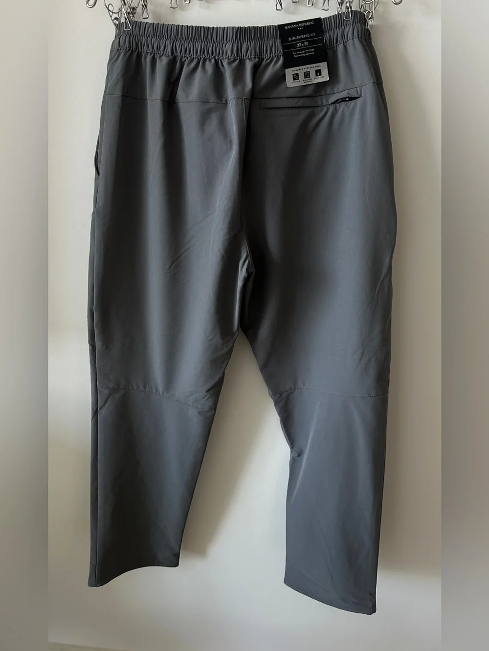 Banana Republic Light Gray Slim-Tapered Pants